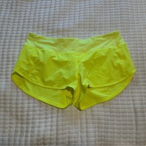 NWOT lululemon Speed Up Shorts 2.5inch Neon Yellow